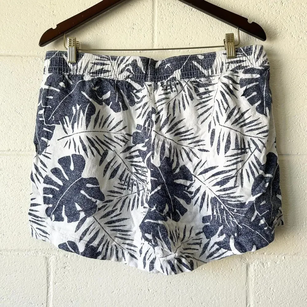 Nautica Hawaiian Print Floral Monstera Casual Drawstring Shorts Women’s Large